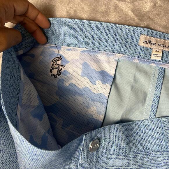 Peter Millar Crown Sport Shackleford Performance Hybrid Shorts Size 36 Blue Golf - Picture 4 of 9